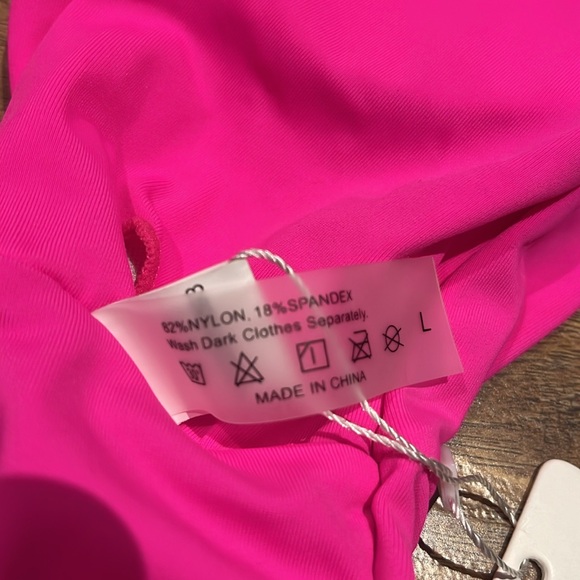 Neon pink wrap around tie up padded bikini top - Picture 9 of 10